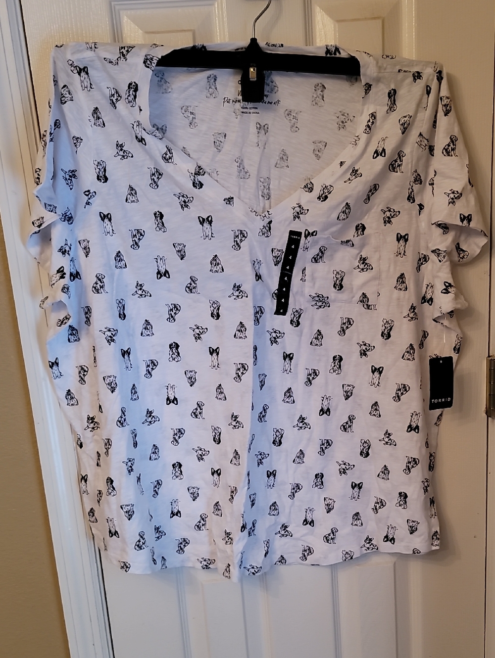 torrid White Tee with Black Dog Print